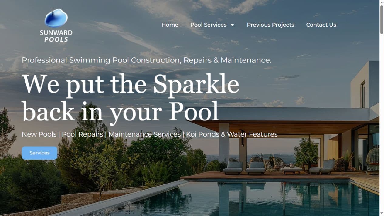 Sunward Pools homepage