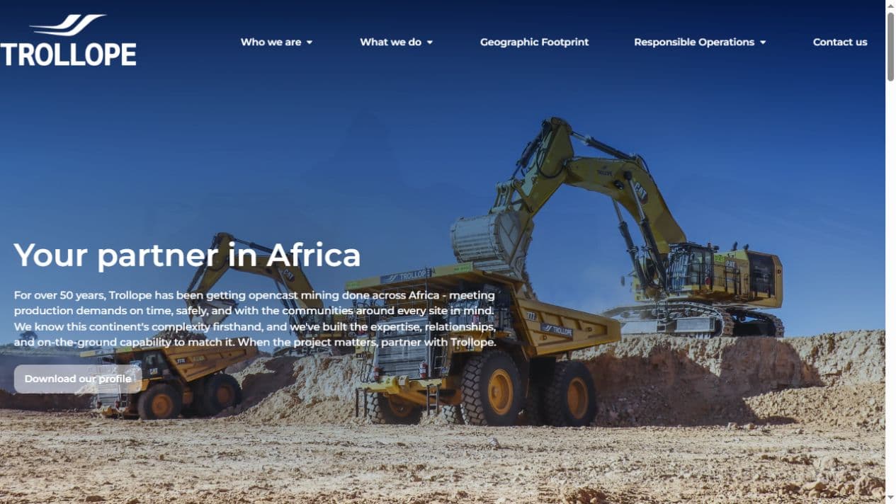 Trollope Group website developed by Enrom in collaboration with a graphic designer